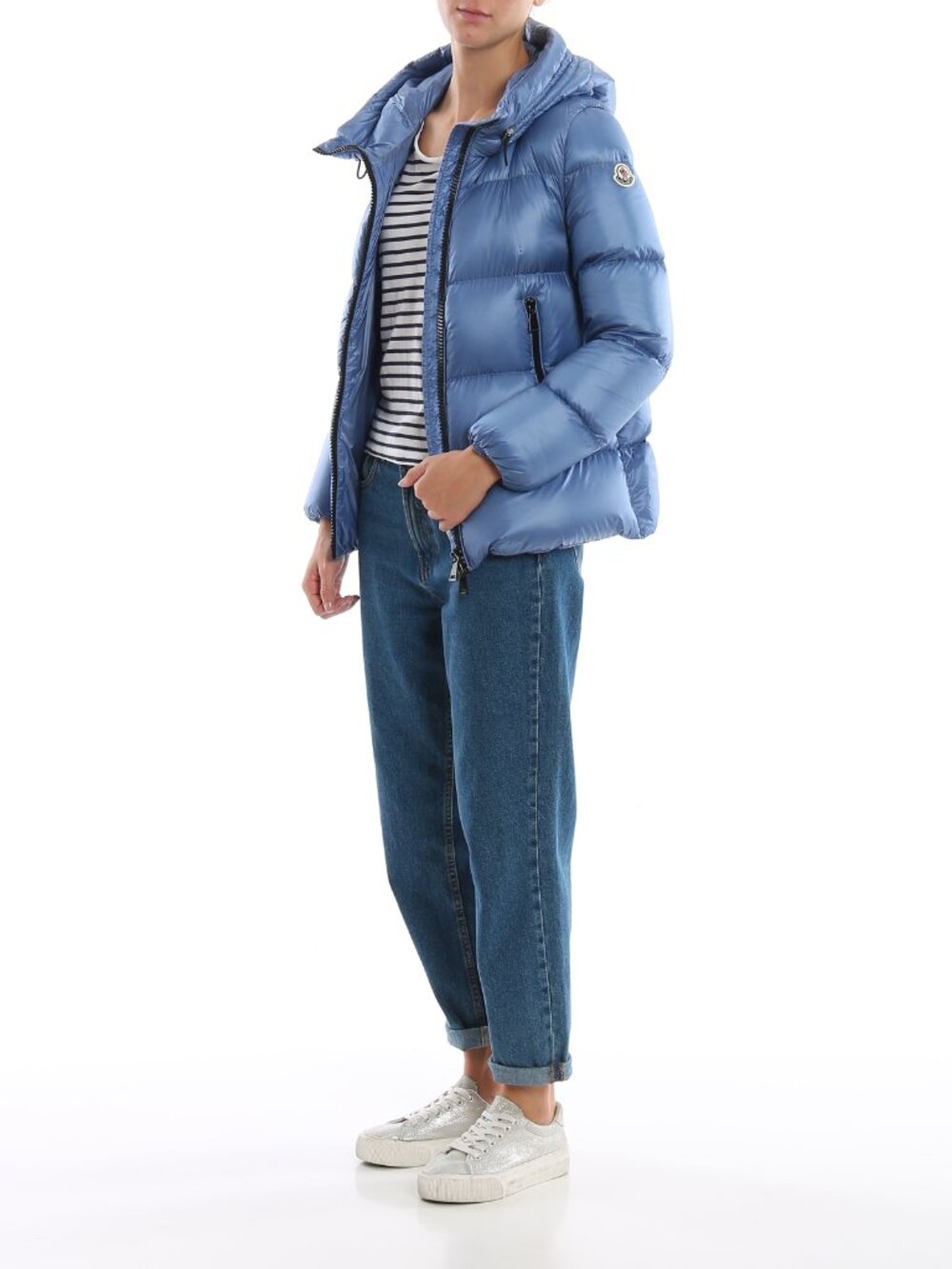 Moncler Blue Hooded Down Puffer Jacket Doudoune Legere